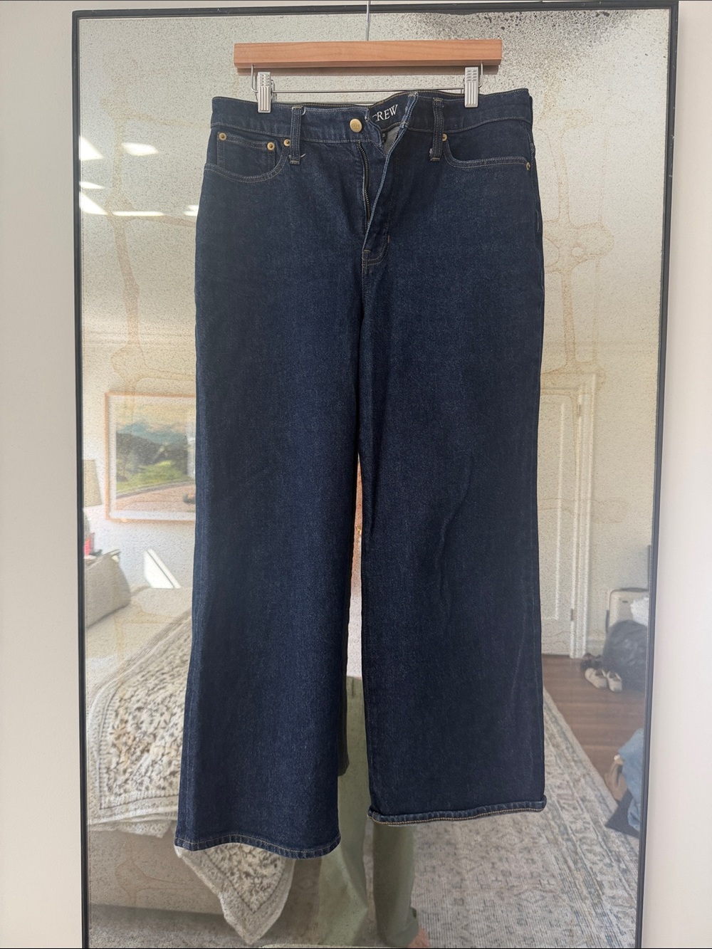J. Crew Dark Indigo Wide-Leg Jeans